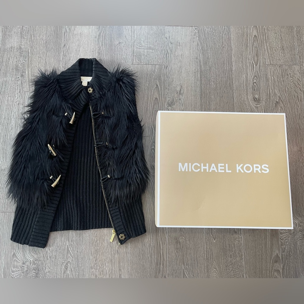 Michael Kors Faux Fur Sweater Vest